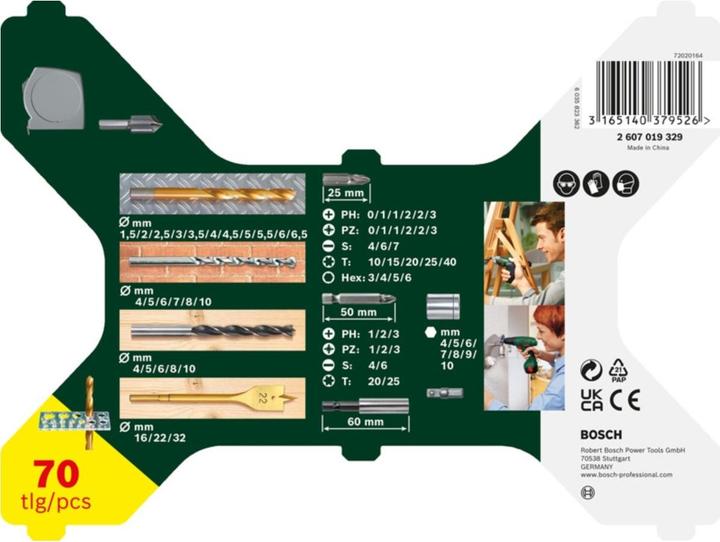 Produktbild Bosch Zubehör X-Line-Titanium Bohrer- und Schrauber-Set, 70-teilig (1.5 mm, 10 mm, 2 mm, 2.5 mm, 3 mm, 3.5 mm, 4 mm, 4.5 mm, 5 mm, 5.5 mm, 6 mm, 6.5 mm, 7 mm, 7.5 mm, 8 mm, 8.5 mm, 9 mm, 9.5 mm)