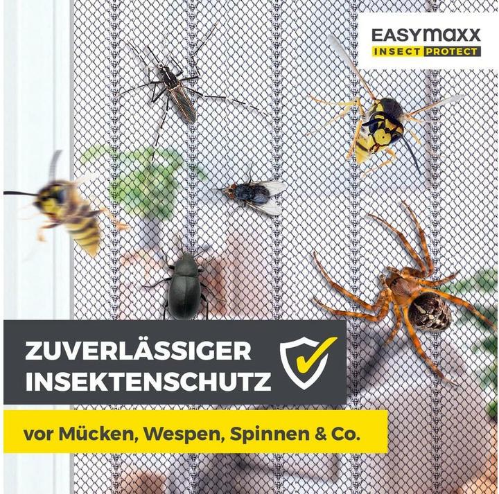 Produktbild Easymaxx Moskitonetz 100 x 210 cm Magic Klick, Schwarz (100 x 210 cm)