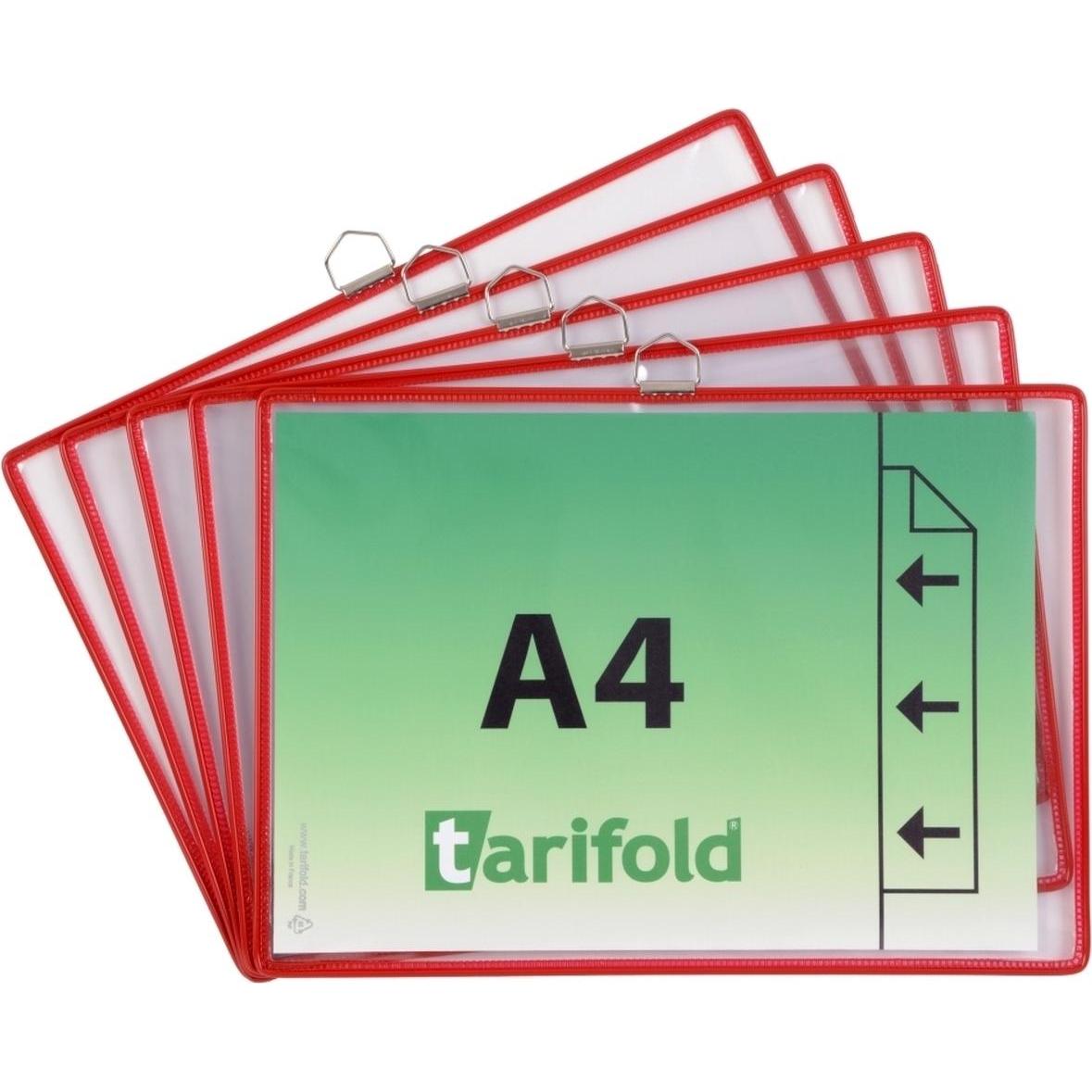 Tarifold, Informationsschild, Hängetafeln A4 quer rot 5 Stück