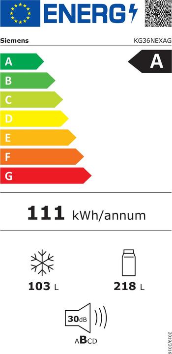 Energie-Label Siemens KG36NEXAG (321 l)
