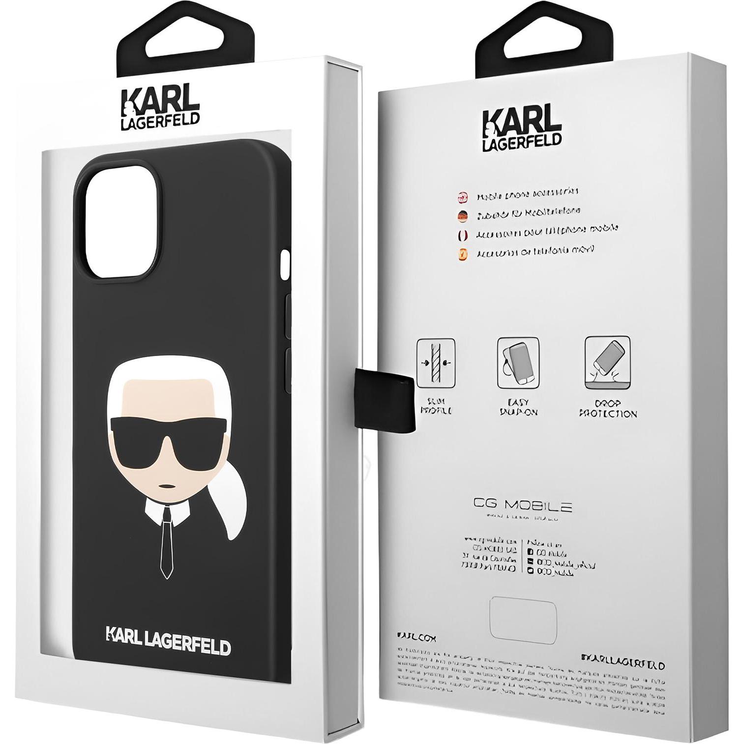 Thumbnail - Karl Lagerfeld KLHCP14MSLKHBK iPhone 14 Plus 6.7 "hardcase black / black Silicone Karl's Head (Apple iPhone 14 Plus), Sm...