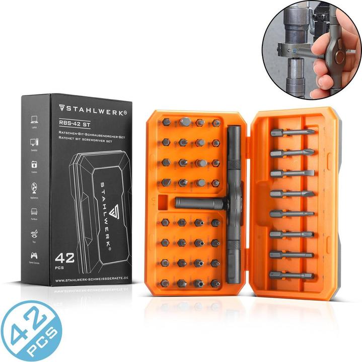 Produktbild Stahlwerk Ratschen-Schraubendreher-Bit-Set RBS-42 ST 42-teilig Ratsche