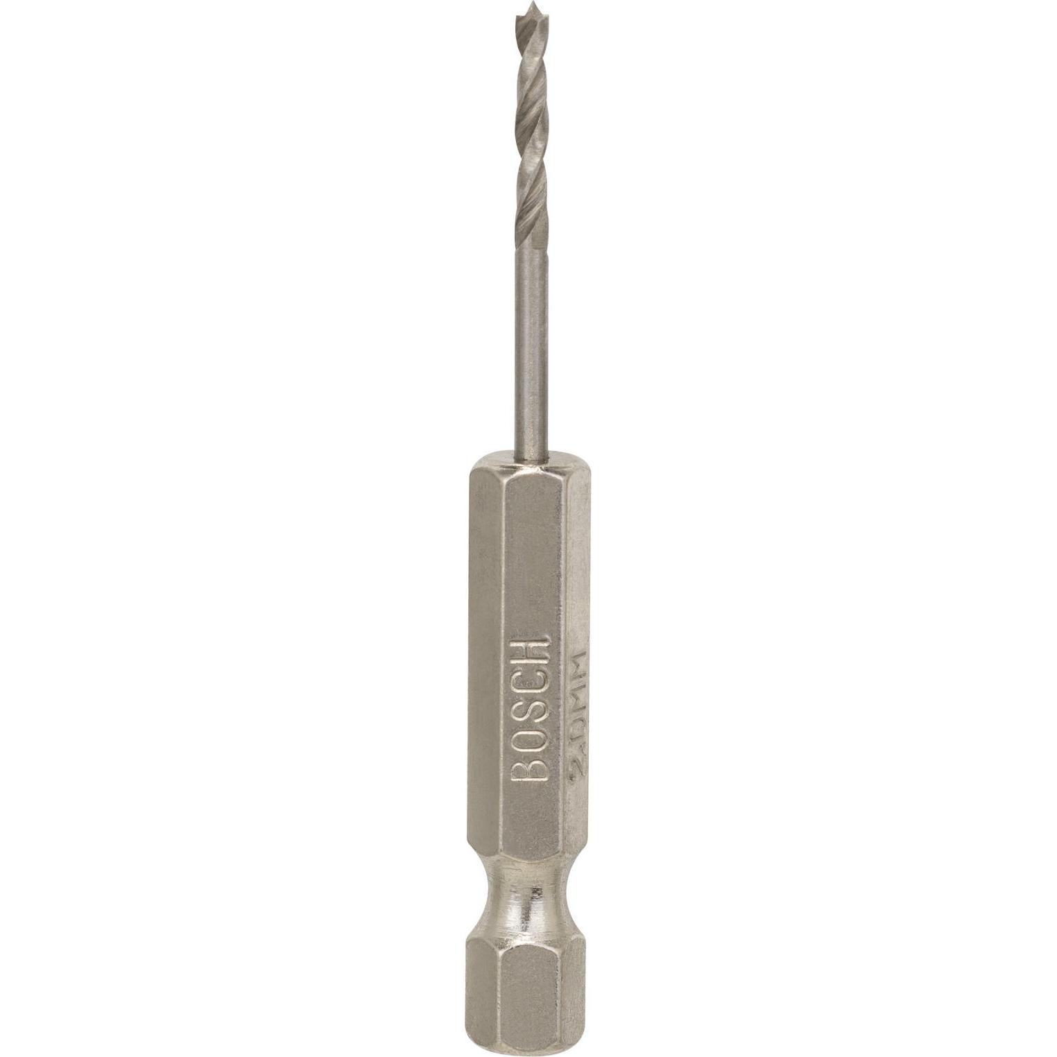 Bosch Professional Zubehör, Bohrereinsatz, Holzspiralbohrer mit 1/4-Zoll Sechskantschaft, 2 x 24 x 62 mm (2 mm)
