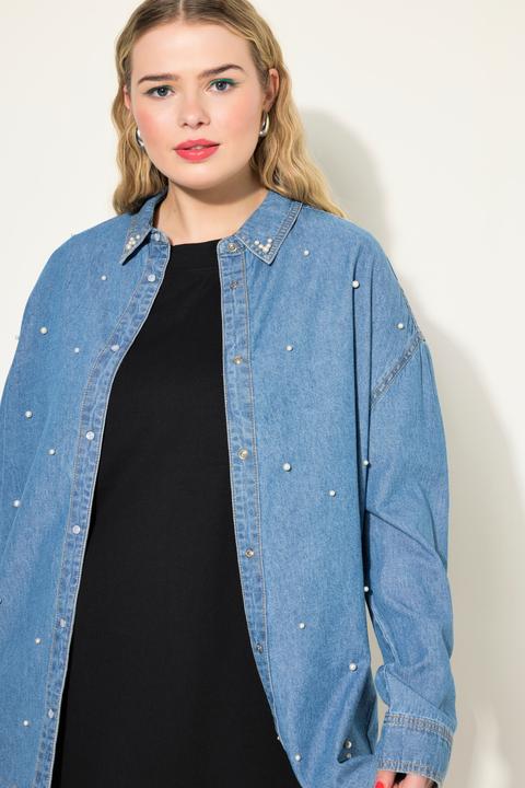 Produktbild Studio Untold Jeanshemd, oversized, Zierperlen, Langarm (54)