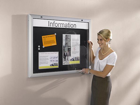 Actual product image kaiserkraft Showcase for indoor and outdoor use (Magnet board, 200 x 102.5 cm)