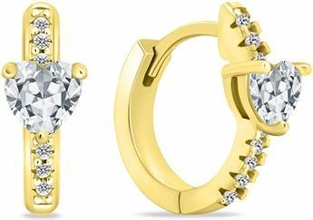 Produktbild Brilio Silver - Sparkling gold-plated earrings with clear zircons EA415Y