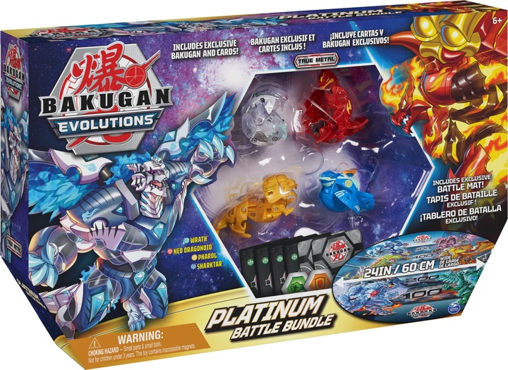 Actual product image Spin Master Bakugan Evolutions Platinum Battle Bundle with 4 Bakugan, Battle Mat, BakuCores, Collectible Bakugan