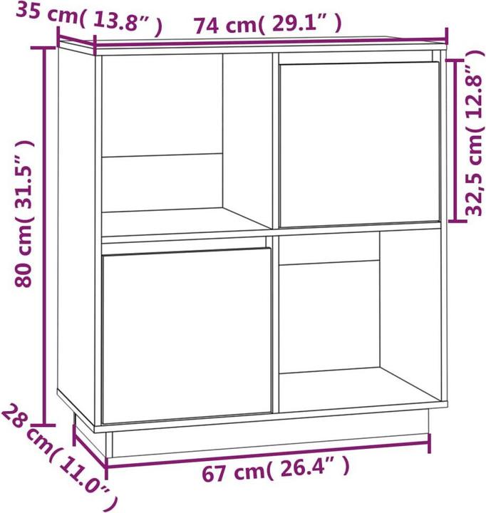 Image du produit vidaXL Sideboard (74 x 74 x 80 cm)