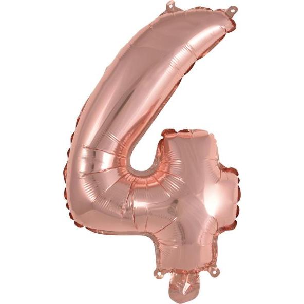Amscan Folienballon Mini Zahl 4 rose