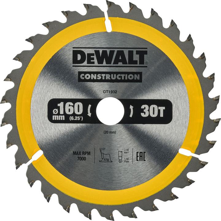 Actual product image DeWalt circular saw 160x20mmx30z DT1932QZ