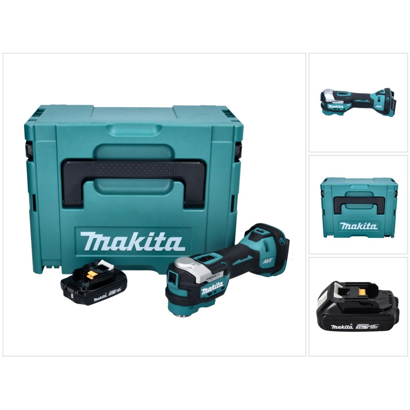 Makita, Elettroutensile multifunzionale, DTM 52 A1J Batteria Utensile multifunzione 18 V Starlock Max Brushless + 1x batteria 2,0 Ah + Makpac