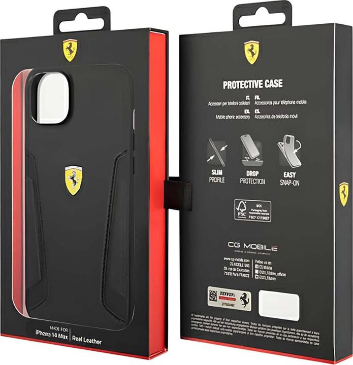 Immagine prodotto Ferrari FEHCP14MRBUK Custodia rigida per iPhone 14 Plus 6,7" in pelle con timbro sui lati (Apple iPhone 14 Plus)
