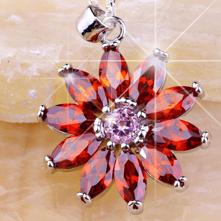 Immagine prodotto Hermex Collana / Ciondolo placcato argento di Granet - Argenteo (Lega di rame)