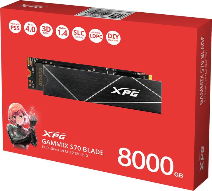 Actual product image Adata XPG Gammix S70 Blade (8000 GB, M.2 2280)