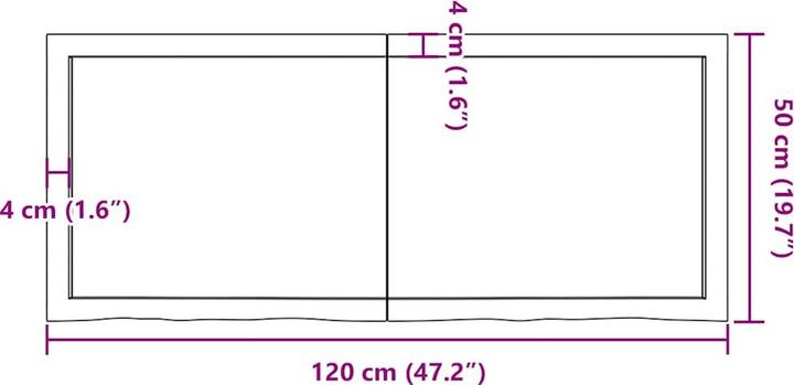 Actual product image vidaXL Oak Nature (120 x 50 x 4 cm)