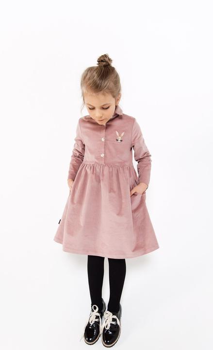 Actual product image Hebe Kleid aus Cord mit Kaninchenstickerei (110, 116)