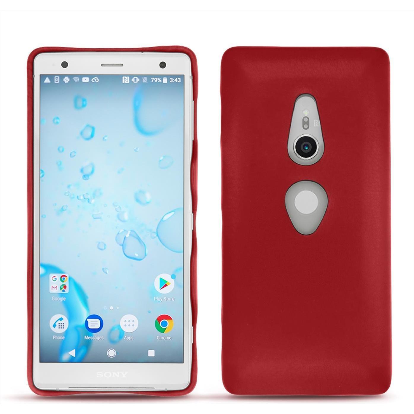 Thumbnail - Noreve Lederschutzhülle (Sony Xperia XZ2), Smartphone Hülle, Rot