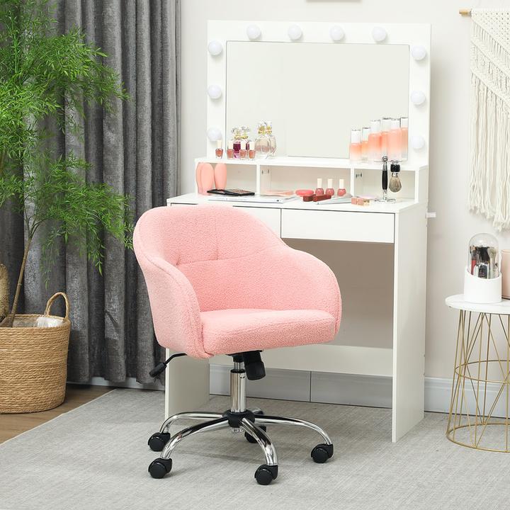 Produktbild Homcom Bürostuhl Polyester, Kunstleder Rosa