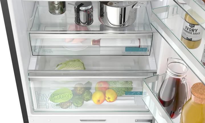 Produktbild Siemens iQ500, free-standing fridge-freezer with freezer at bottom, 203 x 70 cm, BlackSteel, KG49N4XAF (440 l)