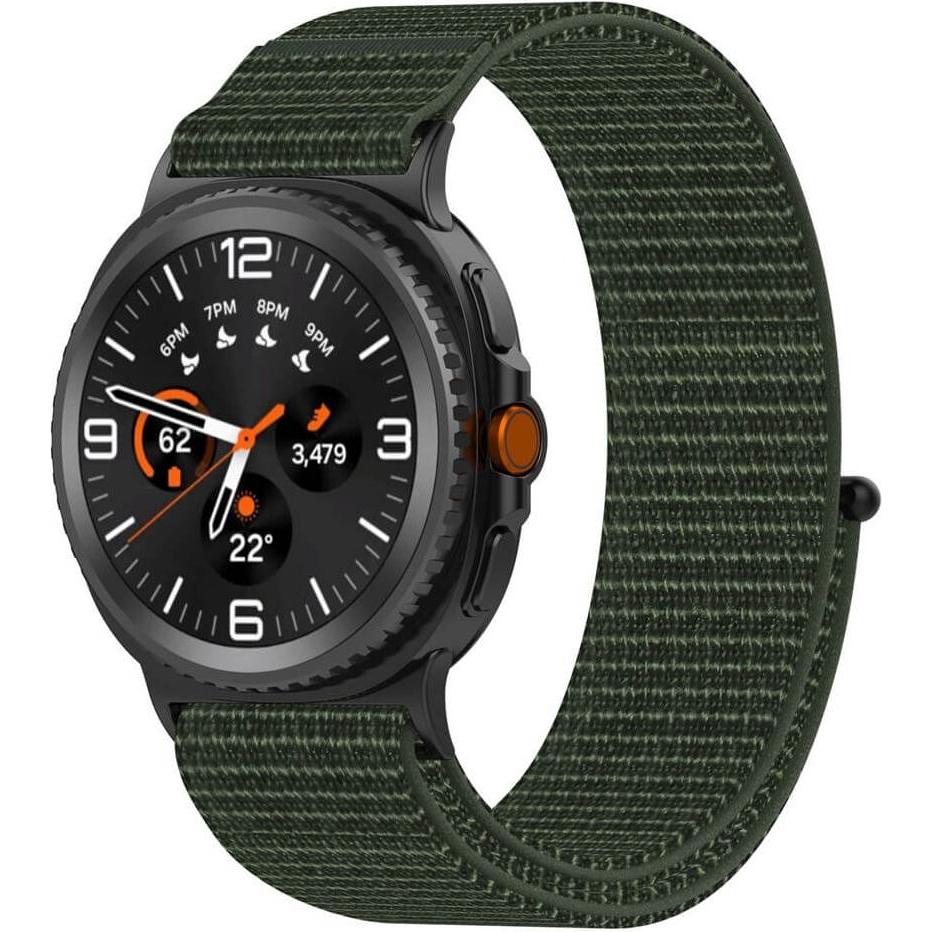 Cover-Discount Samsung Galaxy Watch 8 - Nylon Stoff Band flexibel mit Klett (Nylon), Cinturini per orologi, Verde
