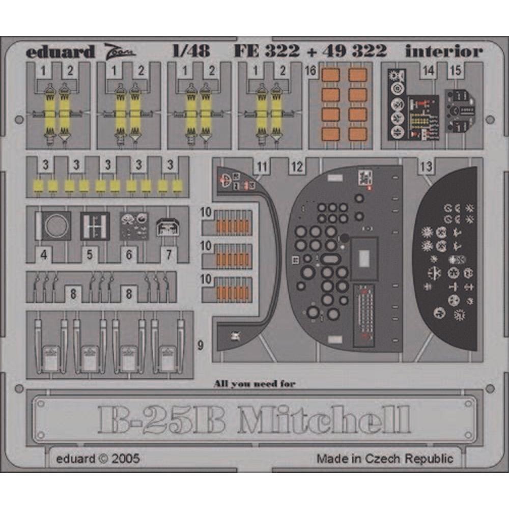 Eduard B-25B Mitchell interior für Accurate Miniatures Bausatz