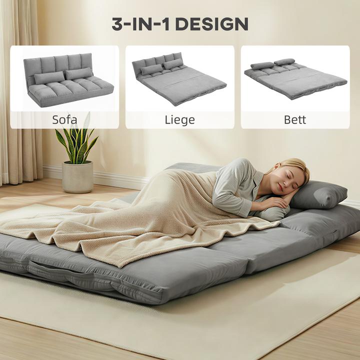 Actual product image Homcom Bodenstuhl Polyester, Metall Hellgrau