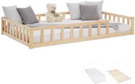 Image du produit Homestyle4u Kinderbett mit Matratze Lattenrost & Rausfallschutz (120 x 200 cm)