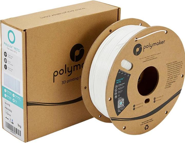 Actual product image Polymaker PolyLite PETG V2 - White - 2.85mm (PETG, 2.85 mm, 1000 g, White)
