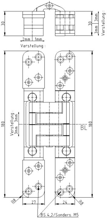 Actual product image Basys Türband Pivota DX100 3D velour vernickel