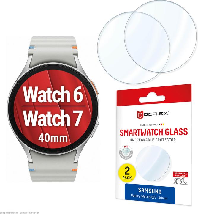 Produktbild Displex Schutzfolie, Panzerfolie, Doppelpack (Galaxy Watch 7)