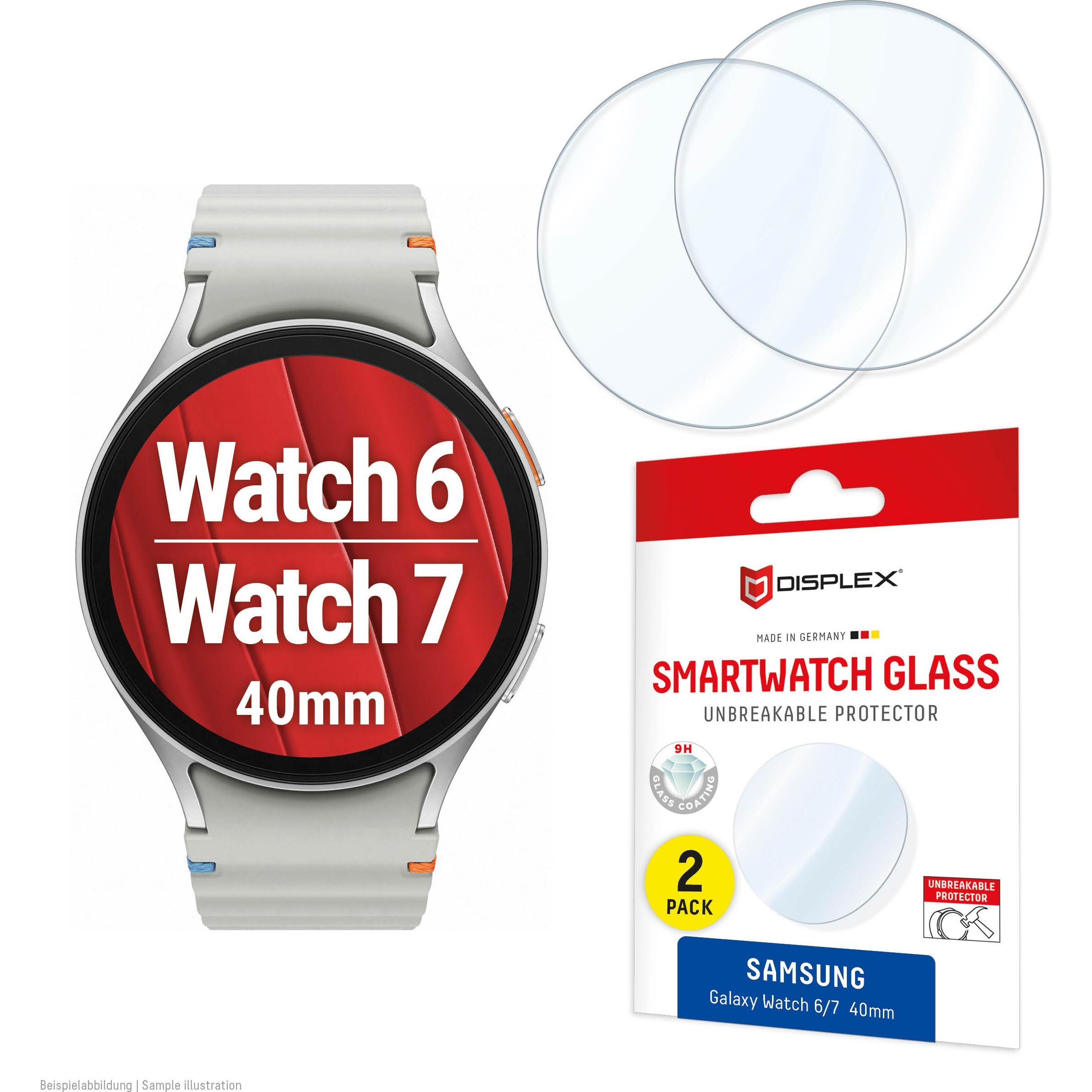 Displex Schutzfolie, Panzerfolie, Doppelpack, Pellicola protettiva per smartwatch, Trasparente