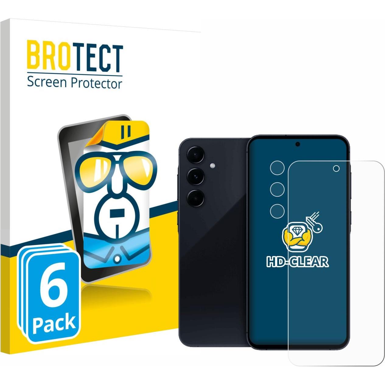 BROTECT Schutzfolie Displayschutz Displayschutzfolie Folie Klar Transparent (6 Stück, Samsung Galaxy A55), Smartphone Sc...
