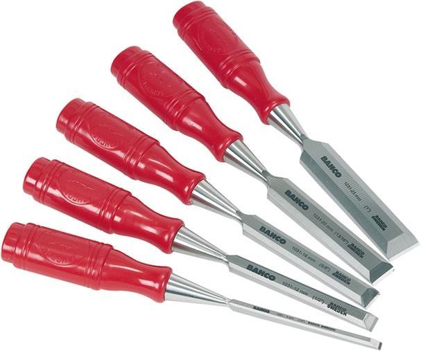Actual product image Bahco Chisel set with polypropylene handle - five-piece/blister packaging (25 mm)