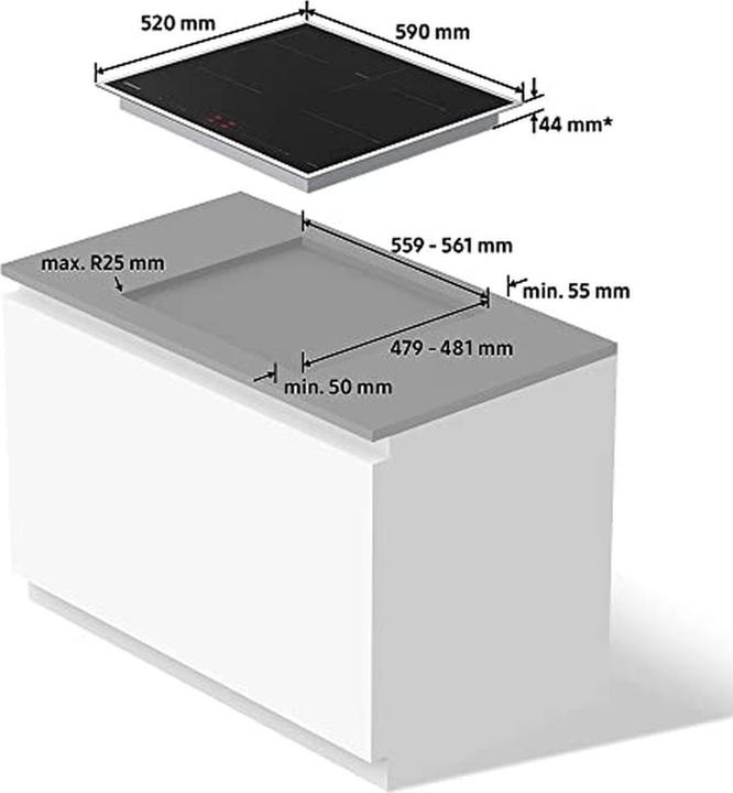 Produktbild Samsung Autarkes Induktionskochfeld 60 cm, Glaskeramik, Schwarz