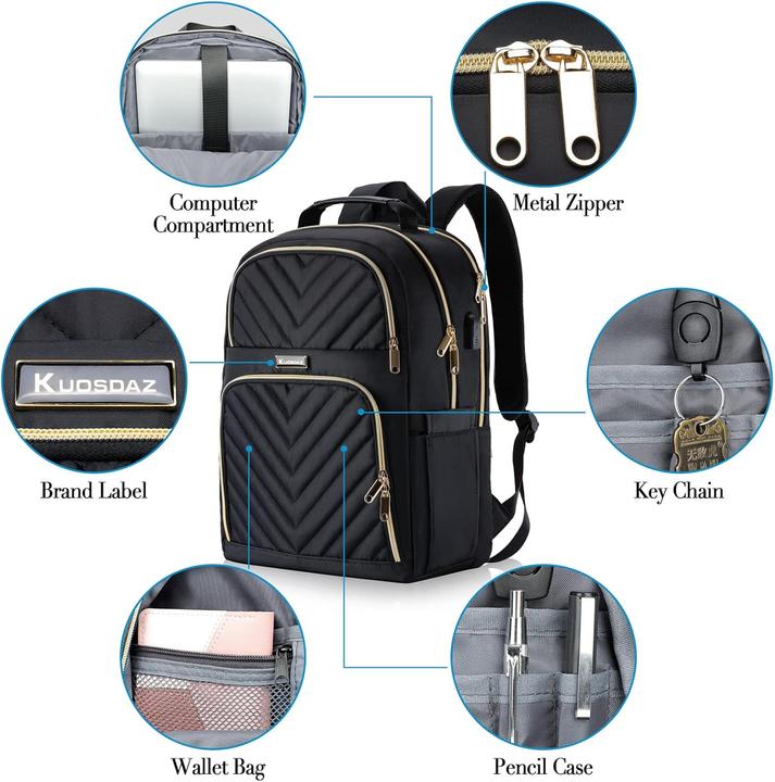 Actual product image Only-Bags.Store School Backpack Teenager with USB Charging Port, Laptop Backpack Stylish Daypack Waterproof for the (30 l)