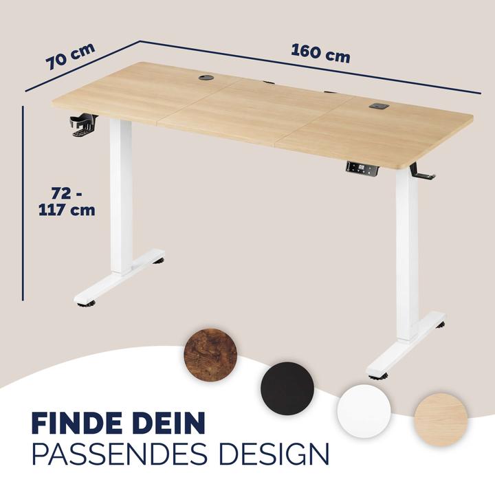 Actual product image Casaria Height adjustable desk (160 x 75 cm)
