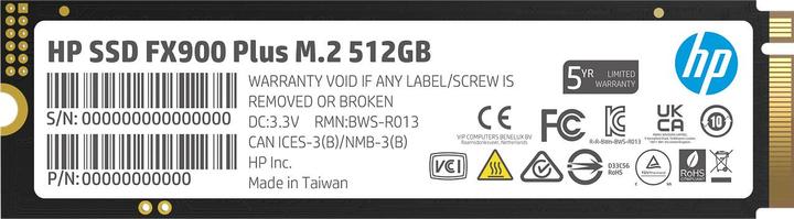 Image du produit HP SSD FX900 PLUS 512GB (512 Go, M.2 2280)