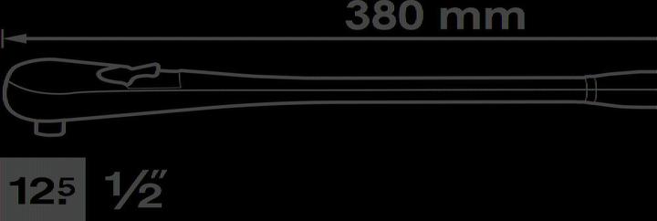 Produktbild Vigor Feinzahn-Umschaltknarre ∙ lange Ausführung ∙ V4946 ∙ Vierkant 12,5 mm (1/2 Zoll) ∙ 380 mm (1/2")