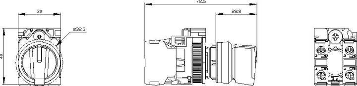 Produktbild Siemens Selector switch, 22mm, black, white
