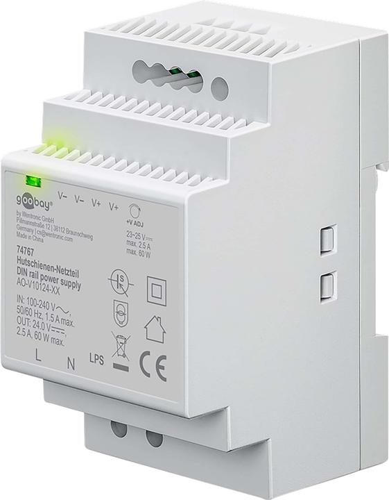 Productafbeelding Goobay Hutschienen-Netzteil DIN-Rail 24 V DC, 2,5 A, 60 W
