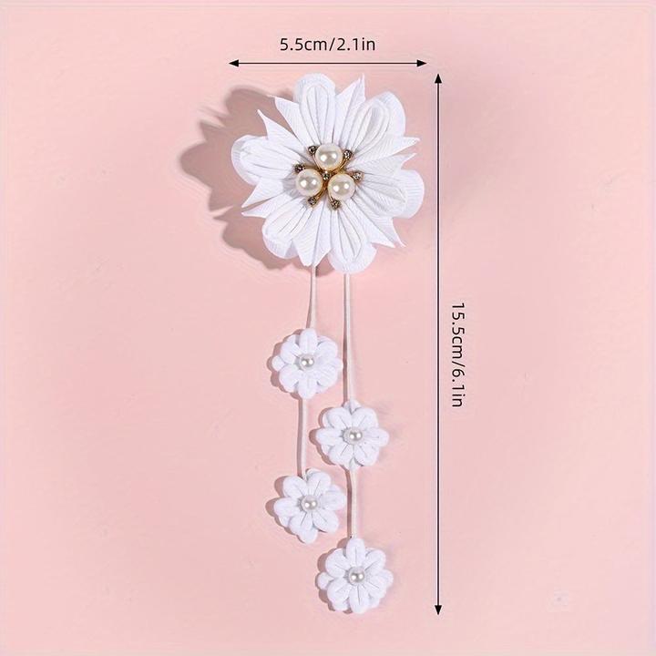 Actual product image Activity Board 2pcs Elegante Prinzessin Blume Haarspangen Süsse Faux Dekor Quaste Haarnadeln Ideal Haar Zubehör (2 pcs.)