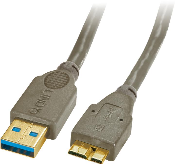 Produktbild Lindy USB 3.0 Kabel Typ A/Micro-B Premium M/M (2 m, USB 3.1)