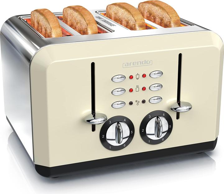 Produktbild Arendo Automatik Toaster 4 Scheiben in Beige