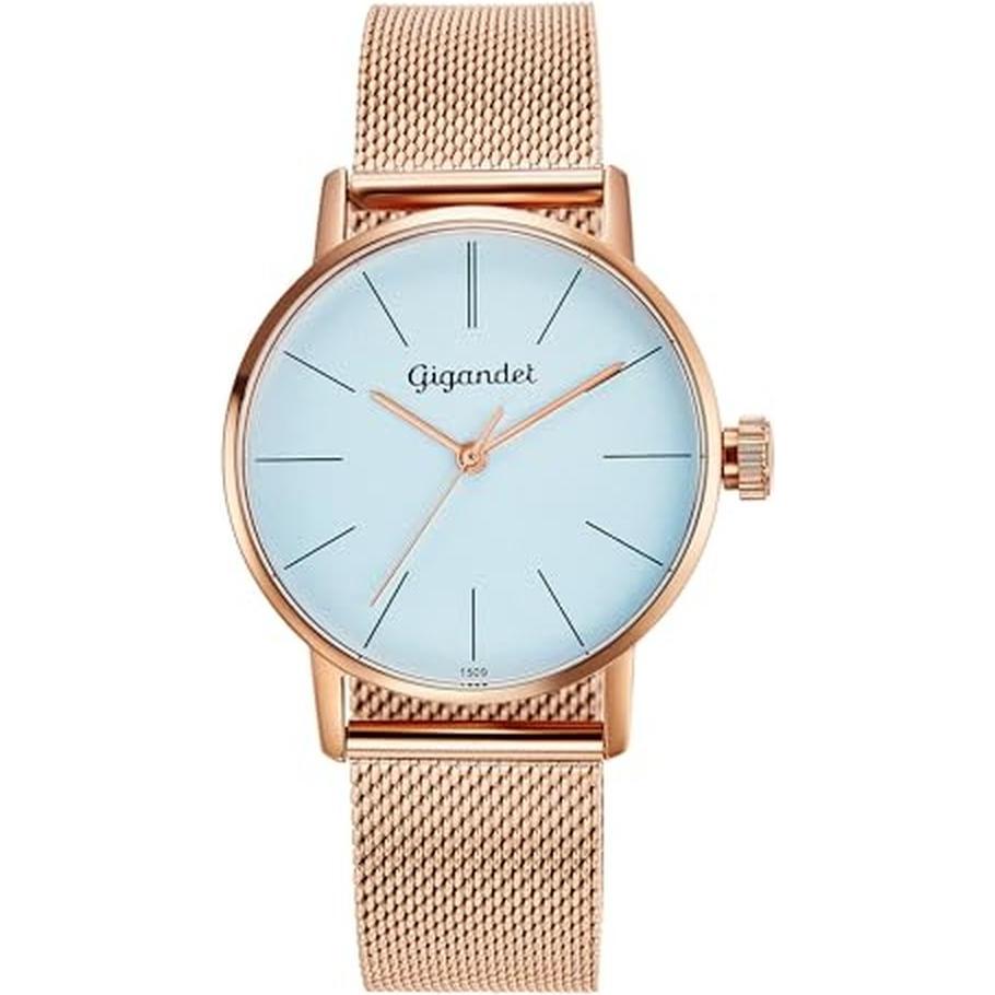 Gigandet, Orologio da polso, Dames analoog Japans kwartsuurwerk horloge met roestvrij stalen armband 7VNAG43NE020 blauw, Blu, (Orologio da polso analo