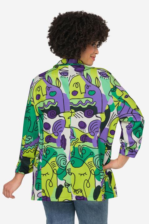Actual product image Angel of Style 3/4-Sleeve Open Front All-Over Print Blazer (46)