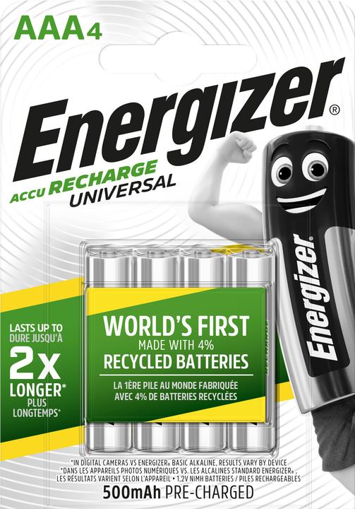 Energizer Recharge universelle (4 pcs, AAA, 500 mAh)