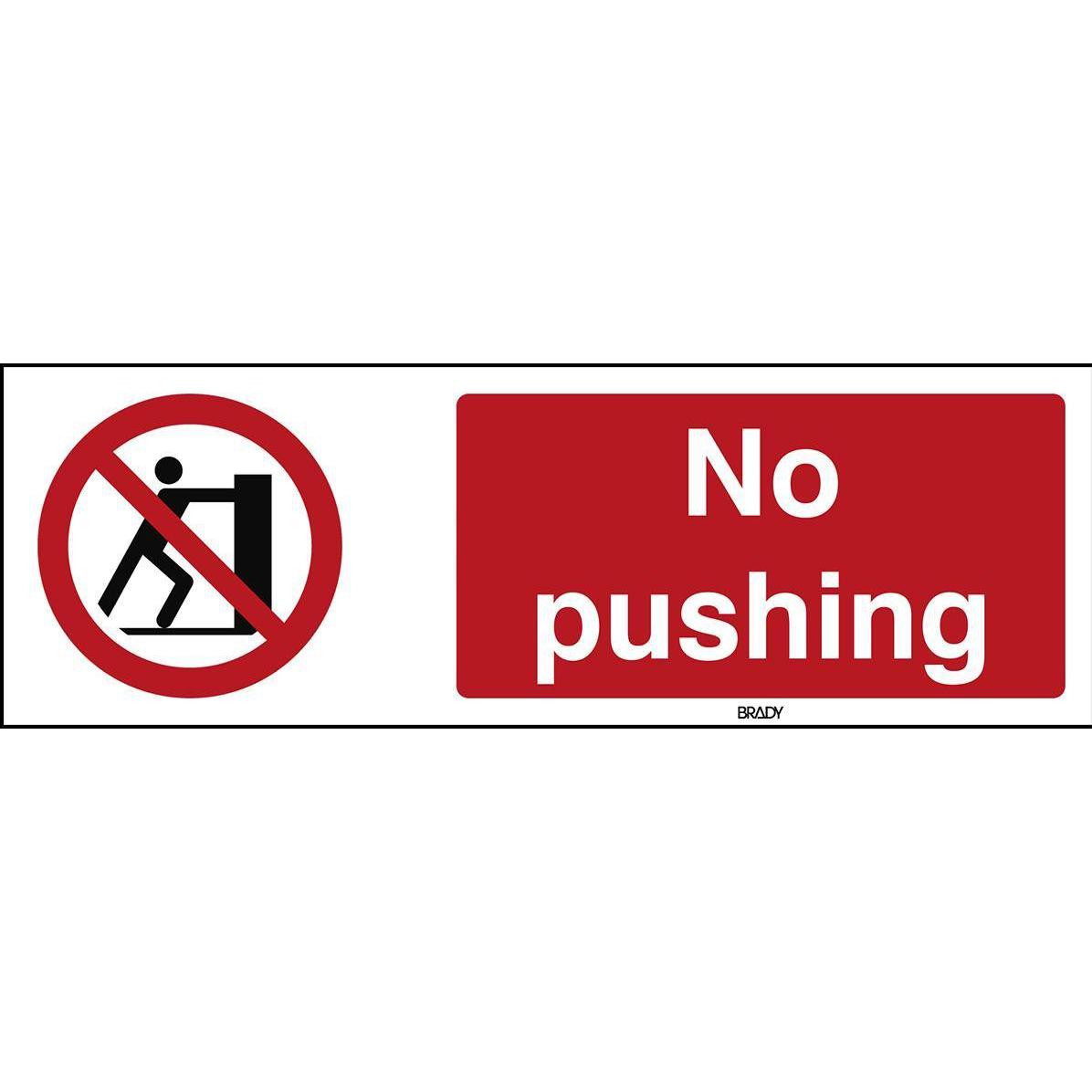 Thumbnail - Brady, Sicherheitskennzeichnung, ISO Safety Sign - No pushing
