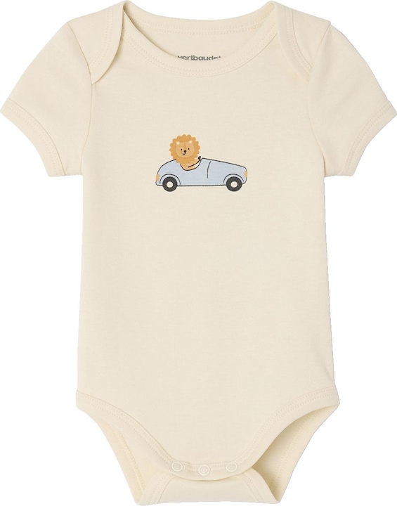 Actual product image Vertbaudet Bio-Kollektion: 5er-Pack Baby Kurzarm-Bodys in Schlupfform (62)