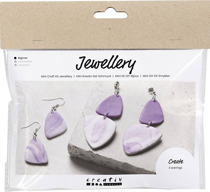 Produktbild Creativ Company Schmuck Bastelset Marmorierte Ohrringe Helllila