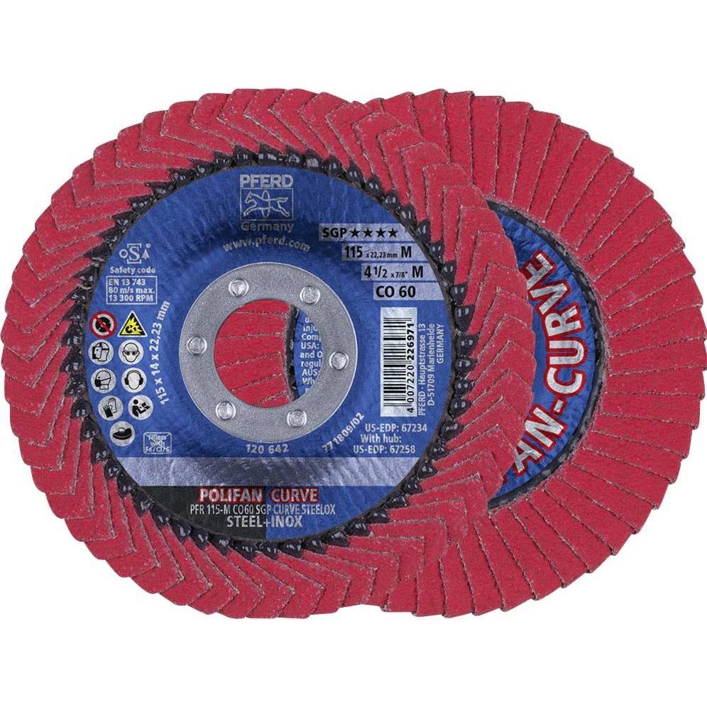 Pferd, Schleifmittel, POLIFANFächerscheibe PFR M CO 60 SGP CURVE STEELOX (60)